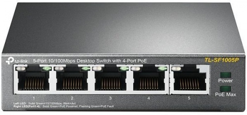 Коммутатор PoE TP-LINK TL-SF1005P (4 PoE+1 uplink) для видеокамер наблюдения
